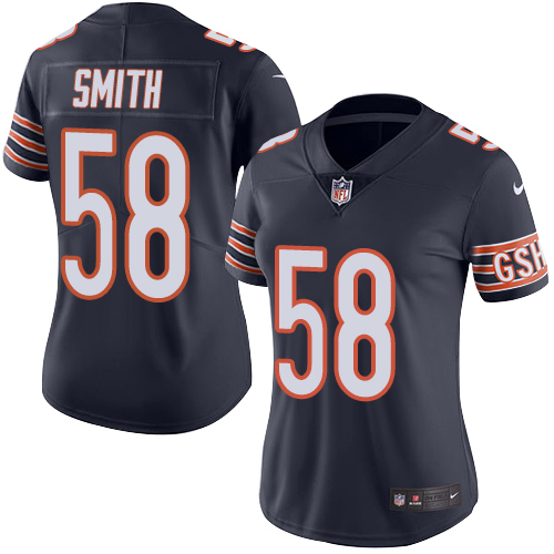 Nike Bears #58 Roquan Smith Navy Blue Team Color Women's Stitched NFL Vapor Untouchable Limited Jersey - Click Image to Close